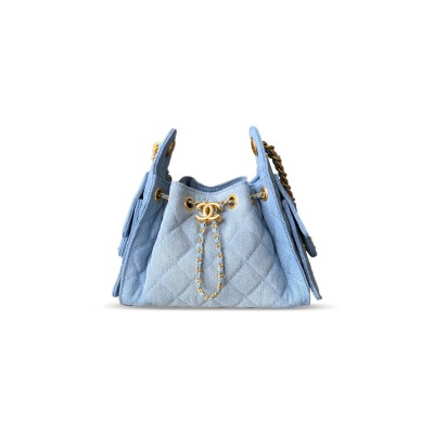 CHANEL 25 MINI HOBO BAG DENIM AS5631 (22*20*12.5cm)